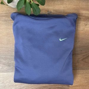 Nike Womens Dri-Fit Hoodie Pullover Drawstring Blue Teal M